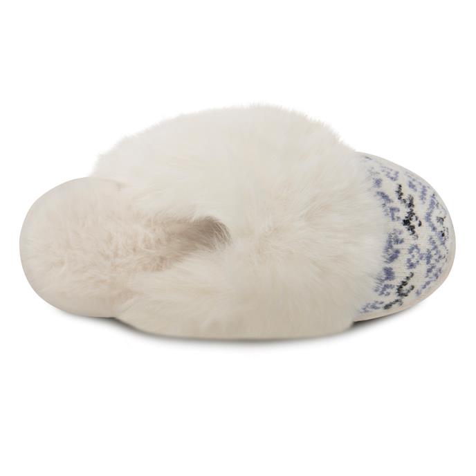 totes toasties® Ladies Fair Isle Knit Mule Slippers Blue Extra Image 5